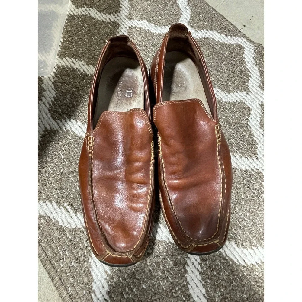 Cole Haan Loafers Men's 9.5‎ Brown Leather Nike Air Driving Mocs Slip on Shoes